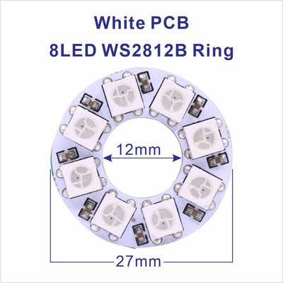 DC5V WS2812B Pixel Ring LED Panel Light Individual 8/16/24/35/45/128 LED Addressable WS2812 IC 5050 RGB LED Ring Module