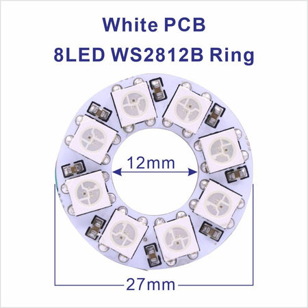 DC5V WS2812B Pixel Ring LED Panel Light Individual 8/16/24/35/45/128 LED Addressable WS2812 IC 5050 RGB LED Ring Module