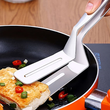 Stainless Steel Steak Clamps Kitchen Barbecue Food Flipping Spatula Tongs Clip Burgers BBQ Pizza Pies Fish Kitchen Bread Tongs