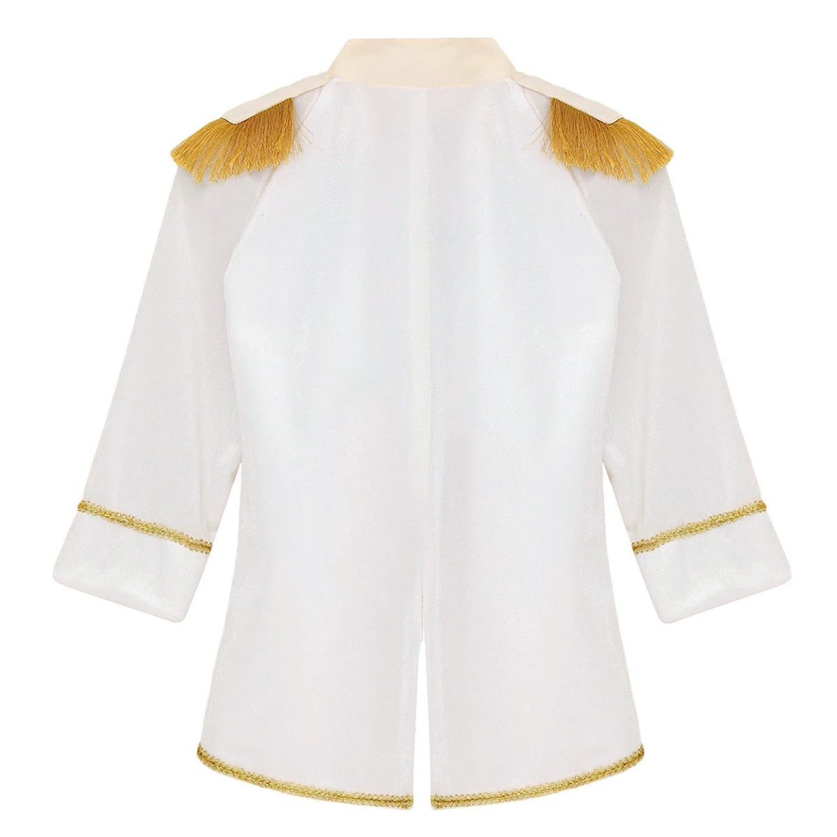 Little Boys Prince Cosplay Costume Long Sleeve Gold Fringe Braiding Velvet Tuxedo Tailcoat Royal Court Cosplay Jacket Dress Up