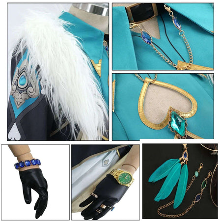 Aventurine Cosplay Costume Wig for Game Honkai: Star Rail Costume Handsome Fashion Combat Role Play Carnival Outfits with Hat