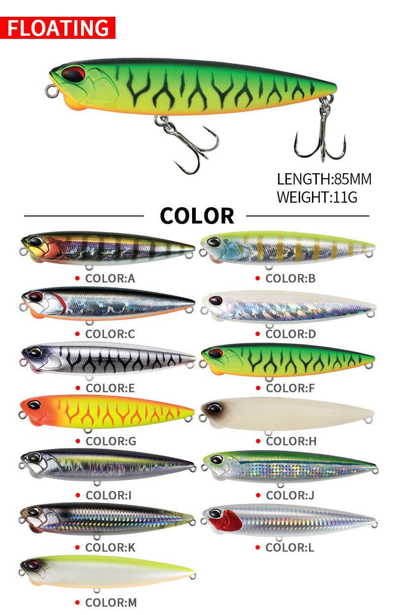 85mm 11g Floating Pencil Fishing Lure Topwater Walking the Dogs Freshwater Swimbait Wobbler for Pike Bass Artificial Hard Baits