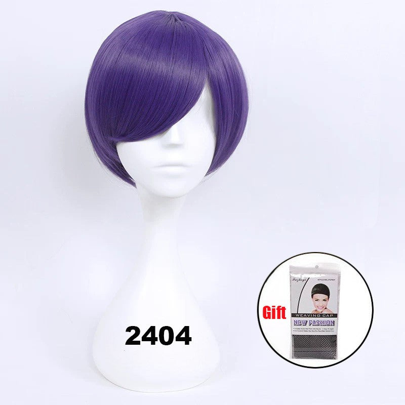Snoya 30cm synthetic short Wig purple blue red yellow high temperature fiber Wig Costume Party Cosplay Wig 23 colors
