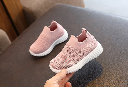 Size 20-31 Children Shoes Spring Autumn Kids Sneakers Soft Breathable Mesh Boys Slip-on Shoes Patchwork Color Girls Shoes