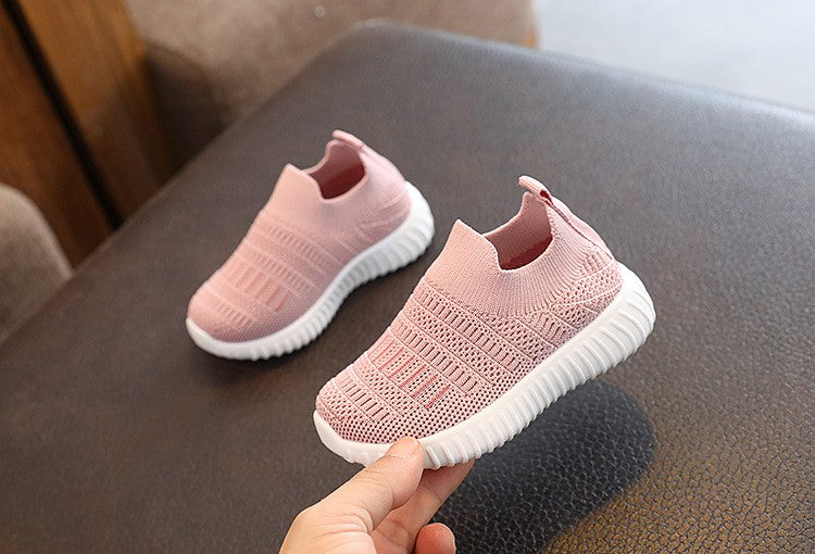 Size 20-31 Children Shoes Spring Autumn Kids Sneakers Soft Breathable Mesh Boys Slip-on Shoes Patchwork Color Girls Shoes