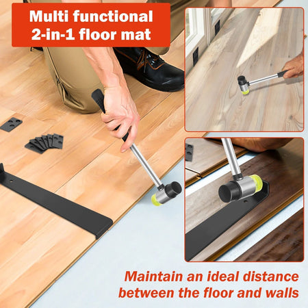 23Pcs Wood Floor Installation Kit Complete Laminate Wood Flooring Tool with Double Faced Hammer Heavy Duty Pull Bar Tool