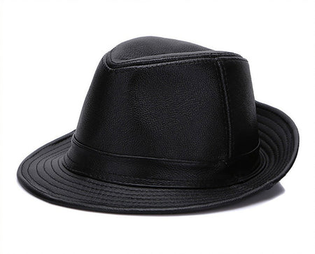 New Style Autumn Winter Warm Cowboy  100% Real Cowhide Leather Hats Men Real Genuine Cowhide Leather Top Hats Men Fashion Caps