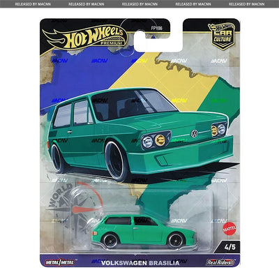 Hot Wheels Premium Car Culture World Tour 1/64 Diecast Volkswagen Golf Brasilia Audi S4 Quattro Alfa Vehicle Model Toy