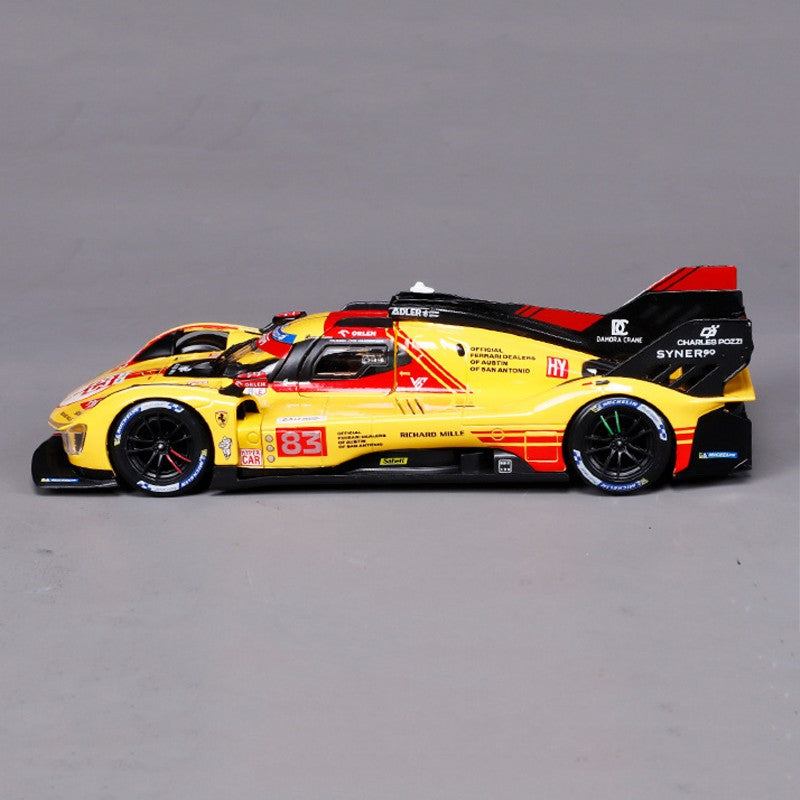 In Stock New Bburago 1:43 24h Le Mans Ferrari 499p 2024 #50 Racing Car Alloy Miniature Diecast Model Packaging Toy Model Gift