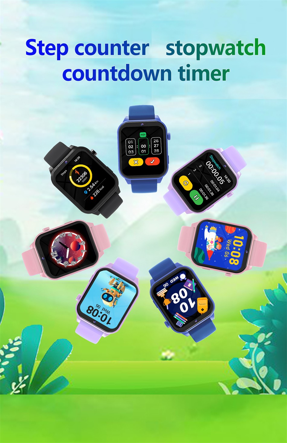 2025 New Children Smart Watch Alarm Clock LED Flashlight Waterproof Kid Watches HD Camera Take Photo Puzzle Game Smartwatch Girl