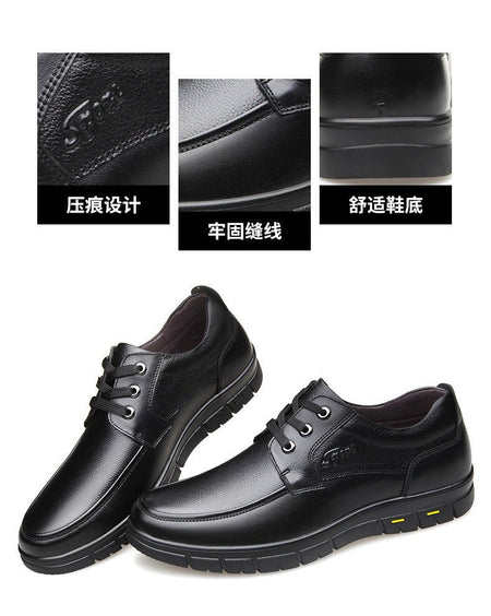 Hot Sale Men Genuine Leather Casual Shoes Soft Sole Lace-up Luxury Brand Middle-aged Old Man Dad Lightweight Loafers Shoes