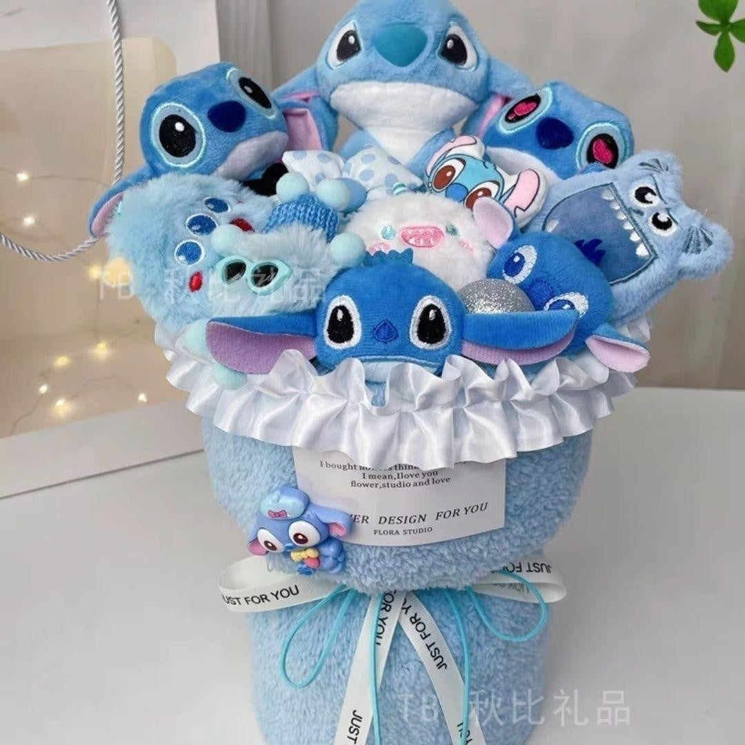 Disney Cartoon Lilo & Stitch Girls Creative Dolls Bouquet Valentine's Day Gifts To Friends with High-Pretty Birthday Gifts