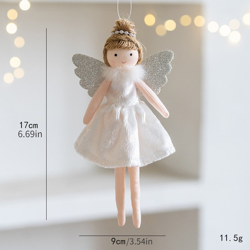 New Christmas Plush Angel Doll Pendant Ornaments Xmas Tree Hanging Decorations For Home Festive Party Decor 2024 New Year Gifts