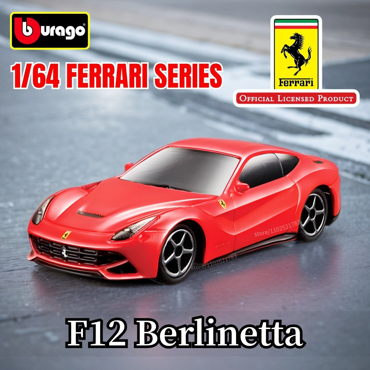 Bburago 1:64 Ferrari Enzo Replica Car Model Scale F40 F50 458 488 296 Diecast Traffic Miniature Art Figure Kid Boy Toy