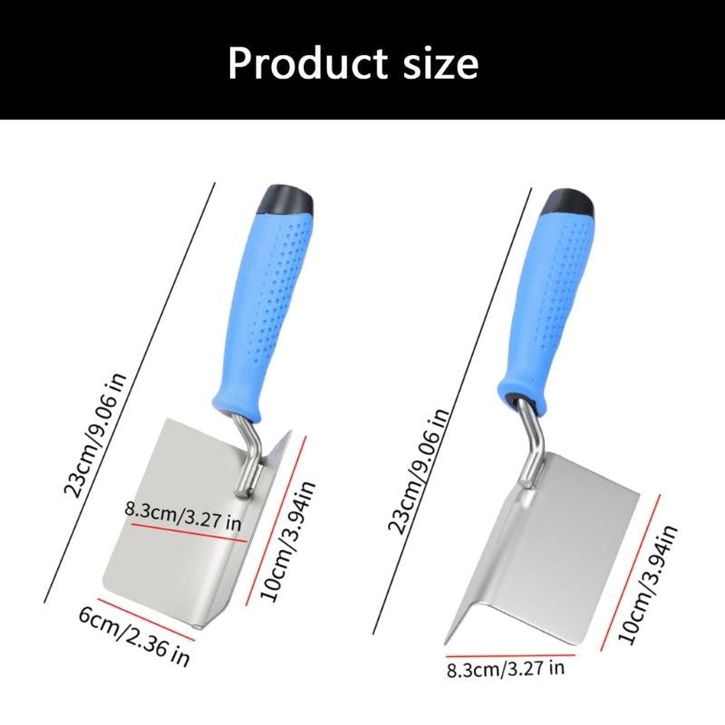 R9UF Outer Internal Corner Trowel Diatom Mud Construction Auxiliary Tool Stainless Steel Plastering Finishing Tool