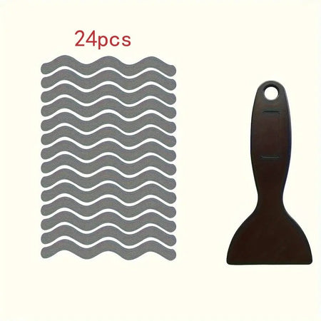 24Pcs Anti Slip Strips S-shaped Colorful Shower Stickers Bathtub Shower Stair Floor Safety Tape Bathroom Mats Bath Supplies
