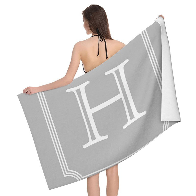 Home bath towels for the body towels bathroom letters and flower quick drying microfiber beach towel man and women large sports