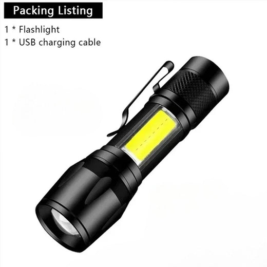 High Strong Power Led Flashlights Rechargeable Tactical Torch Safety Emergency Light for Outdoor Camping Fishing Working Zoom