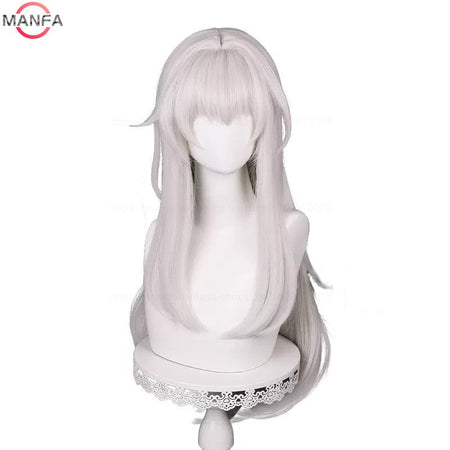 HSR Clara Cosplay Wig 75cm Long Straight Hair Silver Pink Wigs Heat Resistant Synthetic Wigs Halloween Party
