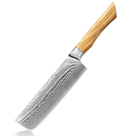 67-LAY Damascus Kitchen chef knife Set,Japanese Santoku Nakiri Knife Utility Knife Boning Knife,Cooking knife Olive wood HD