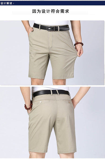 100% Cotton Shorts Men Knee Length Boardshorts Classic Brand Comfortable Clothing Beach Shorts Male Short Trousers
