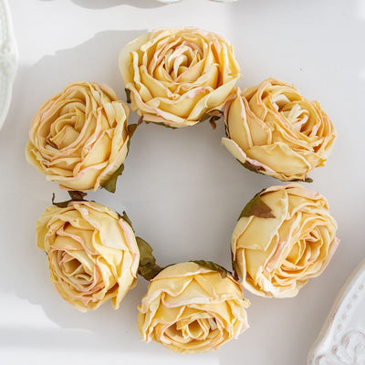 Artificial Flower Burned Edge Rose Wedding Bridal Bouquet Decor Home Outdoor Garden Festival Party Wreath Diy Ins Gift Scrapbook