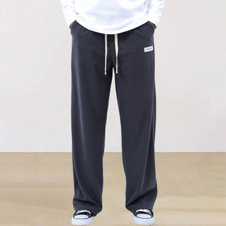 Mens Corduroy Joggers Pants Casual Cargo Pants Drawstring Elastic Waist Baggy Tapered Sweatpants with Pockets Outdoor Sweatpants
