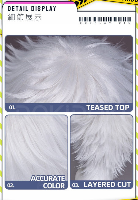 ?Ready For Ship?Qifrey Cosplay Wig Anime Witch Hat Atelier DokiDoki Men White Hair Qifrey Cosplay HalloweenHair Free Wig Cap