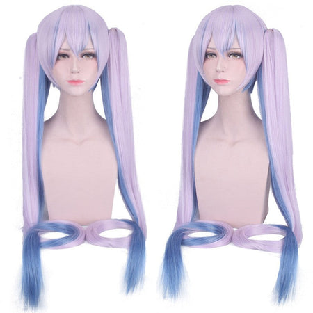 28 Colors Mi Ku Cosplay Wig Long Heat Resistant Synthetic Hair Clip Ponytails Halloween Party Wigs + Wig Cap Snow Mi Ku