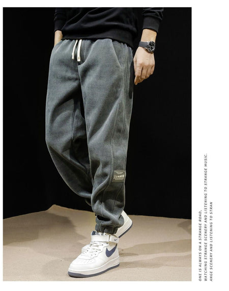 Autumn and Winter Men's Corduroy Casual Trousers Leggings Sweatpants Loose and Versatile Construction Site Pants Men's Trousers