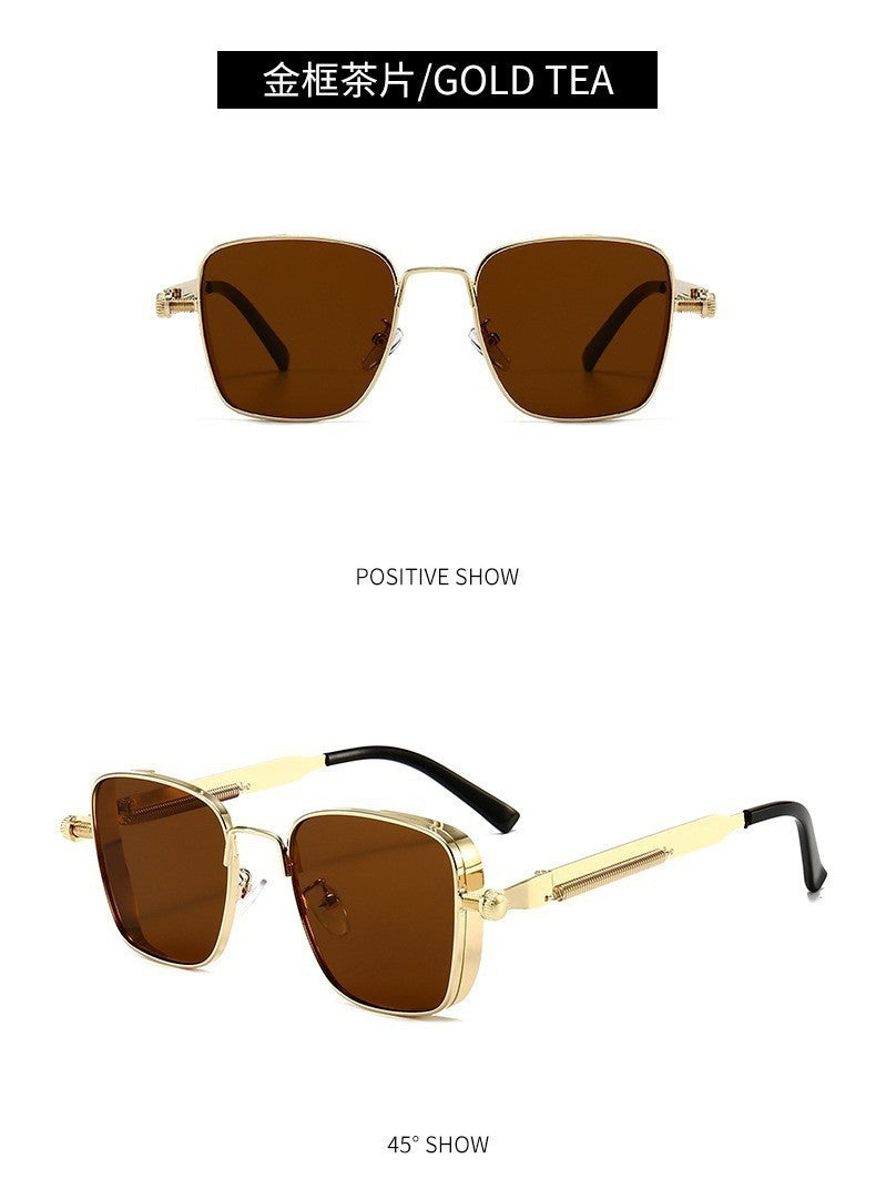 2025 Polarized Sunglasses Men High End Handsome Driving Special Anti UV High Quality Metal Punk Fashion Trends Sunglasses