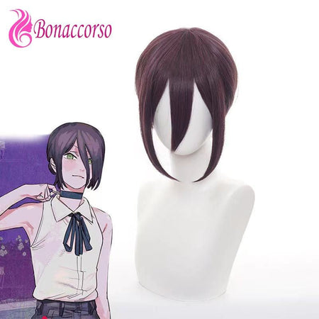 Chainsaw Man Reze Cosplay Wig Synthetic Short Straight Wig Anime Coser Cute Girl Heat Resistant Fiber High Quality Wig Halloween
