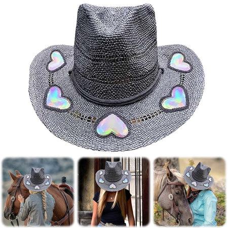 Straw Beach Sun Hat for Women Girls Shapeable Cowgirl Hat Vintage Summer Woven Sun Hat for Summer Travel