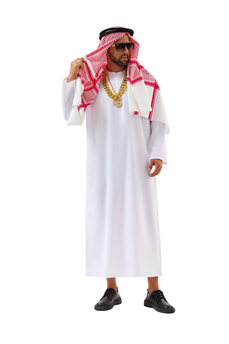 Men Arabia Arab Sheikh Costume Shepherd Arabian Prince Cosplay for Adult Fantasia Purim Halloween Costumes