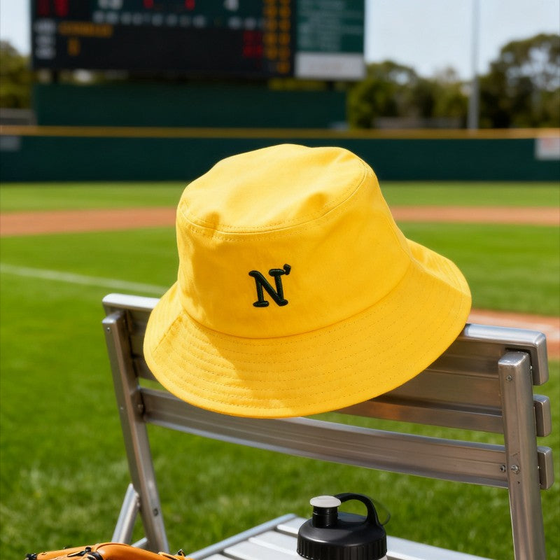 N Letter Cotton Bucket Hat for Men Women Adjustable Simple Style Fishing Cap Soft Sun Protection Outdoor Casual Daily Hat Gift