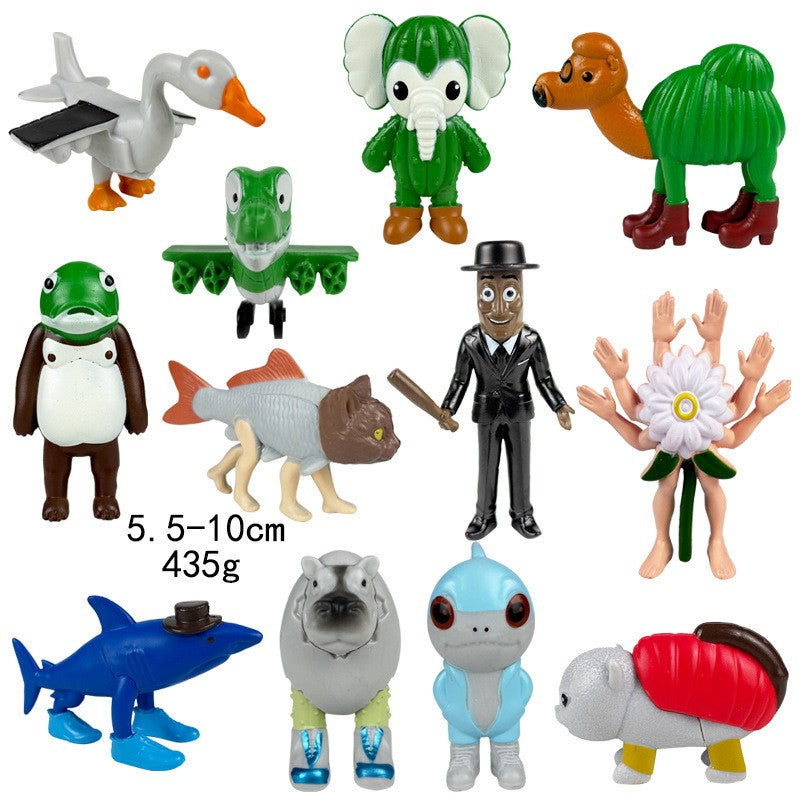 Italian Brainrot Tung Sahur Figure Toy Tralalero Tralala Figures Bombardino Crocodilo Shimpanzini Bananini Model Decor Doll Gift