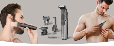 MAXGROOM 3 in 1 Men Bidirectional Body Hair Trimmer Electric Shaver IPX6 Waterproof Double-edged Razor Whole Body Hair Trimmer