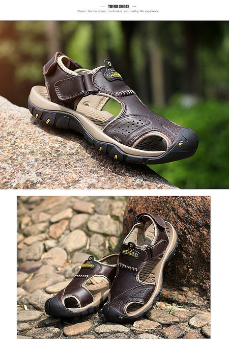 2025 Man's shoes Genuine Leather Men Sandals Summer Men's Shoes Outdoor Water Shoes Leather Sandals For Men men summer sandals