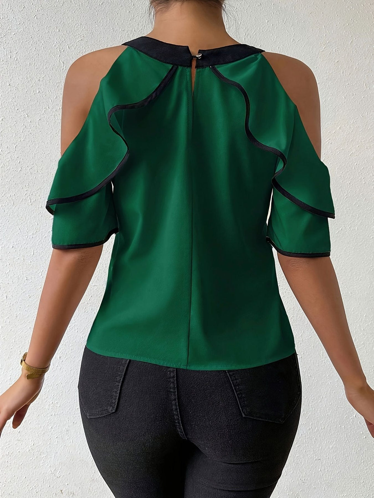 Green Women's plus size shirt summer chic elegant shirt casual women's fashionable shirt Green