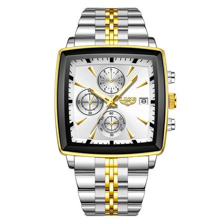 LIGE Top Brand Luxury Mens Watches Fashion Military Square Chronograph Quartz Wristwatches For Men Sports Waterproof Watch Men