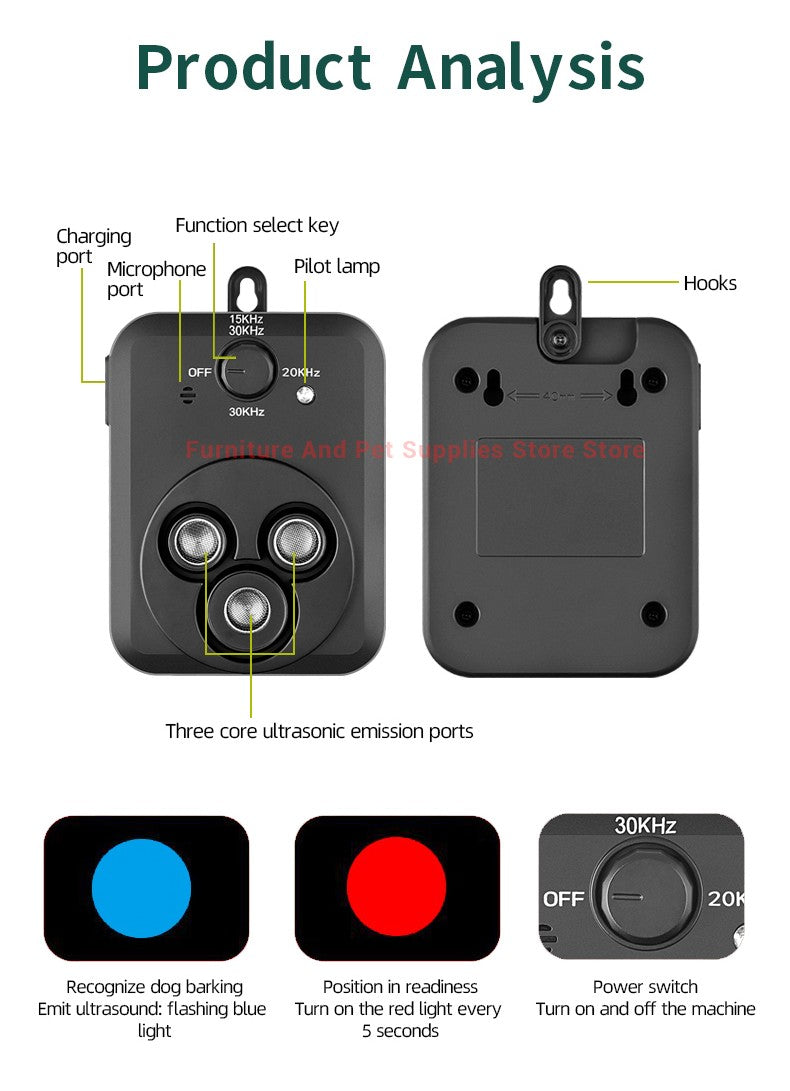 Anti Barking Devices Auto Barking Control Devices with 3 Modes Ultrasonic Dog Stop Barking Dog Devices