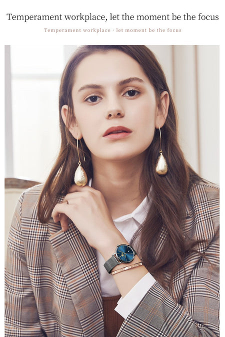 OLEVS 5869 Fashion Women's Watches Milanese Mesh Belt Waterproof Simplicity Versatile Quartz Watch for Lady Original Wristwatch
