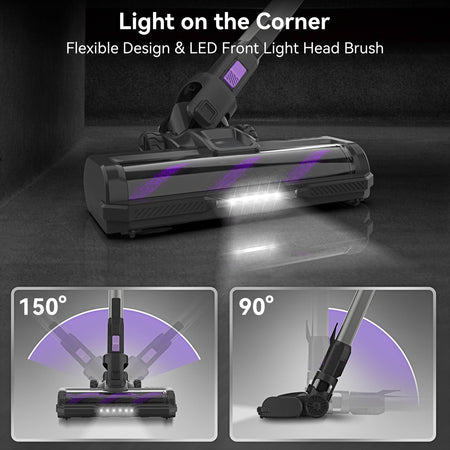 INSE S10 Cordless Vacuum Cleaner, 6-in-1 Stick Vacuum with 45Kpa Powerful Suction, Max 50 Min Runtime Rechargeable Battery