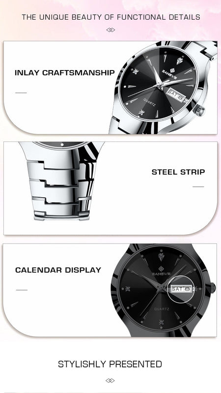 BANGWEI 2026 NEW Women's Watch Fashion Waterproof Luminous Elegant Weekly Calendar Exquisite women's quartz wrist watch reloj