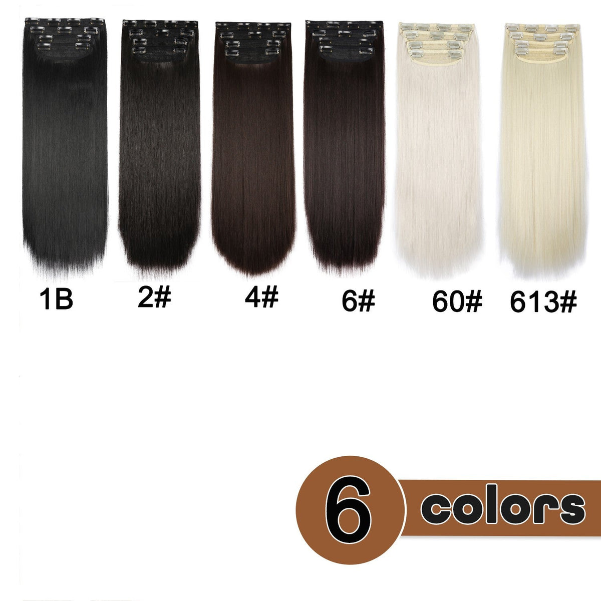 4Pcs/Set 20Inch Synthetic Hair Clip In Long Wavy Thick Hairpieces For Women Full Head Synthetic extenciones para el cabello
