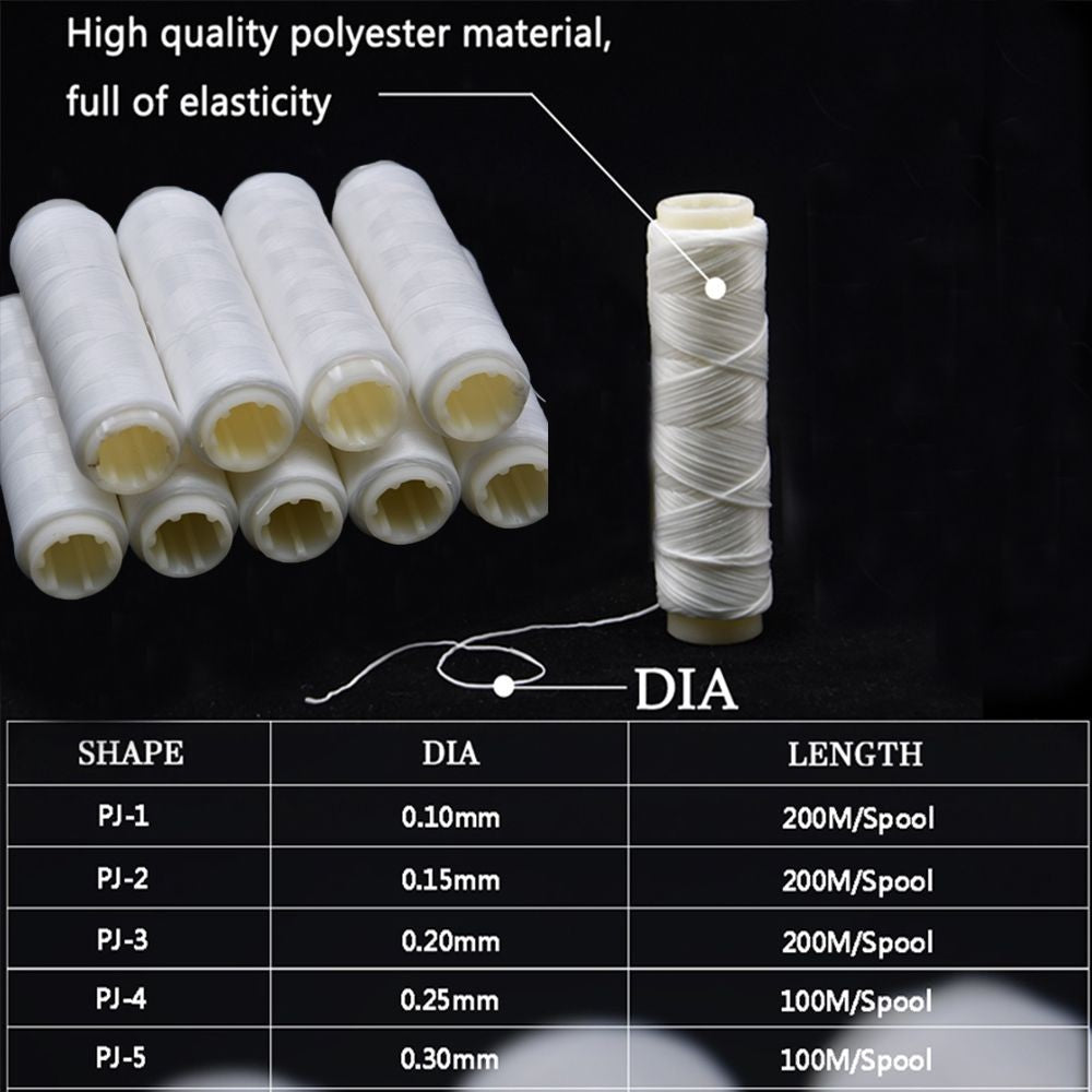 100/200m PJ1/2/3/4/5 Invisible Fishing Bait Line High Tensile Line Fishing Floating Line Elastic Thread Sea Fishing Accessories