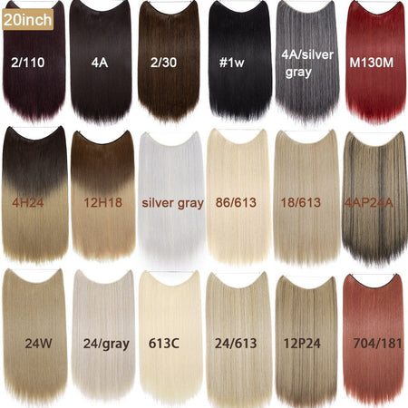 BENEHAIR Synthetic Invisible Wire No Clips In Hair Extensions Secret Fish Line Hairpieces Hair Extensions Fake Hair For Women