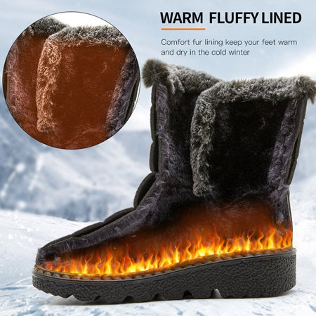 Women's Boots 2025 Trend Winter Shoes For Woman Winter Boots Ankle Low Heels Botas Mujer Waterproof Snow Boots With Fur Shoes