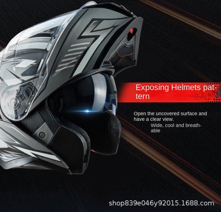 Flip up Motorcycle Helmet With Bluetooth Dual lens off-road Racing helmet Cascos para moto Motorbike Helmet DOT Approved For BMW