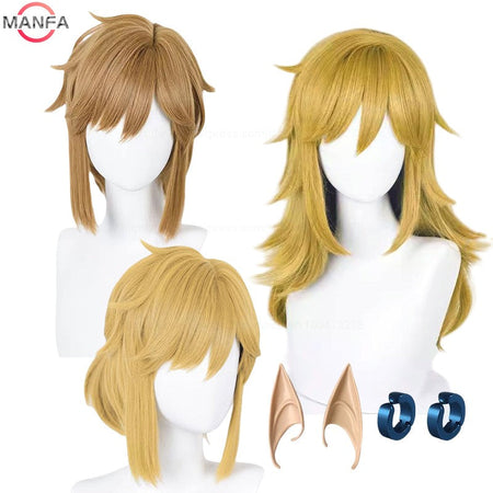 High Quality Link Wig Cosplay  Blonde Brown Wig Cosplay Anime Wigs Heat Resistant Synthetic Wigs Halloween Wigs